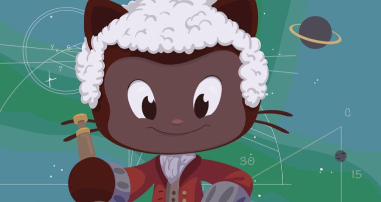 Illustration of Benjamin Banneker as an Octocat (GitHub’s mascot)